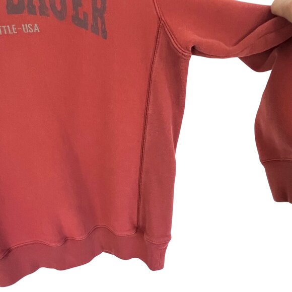 Eddie Bauer XL Red Crewneck Sweatshirt Seattle USA Logo Cotton Blend Pullover - Picture 6 of 14